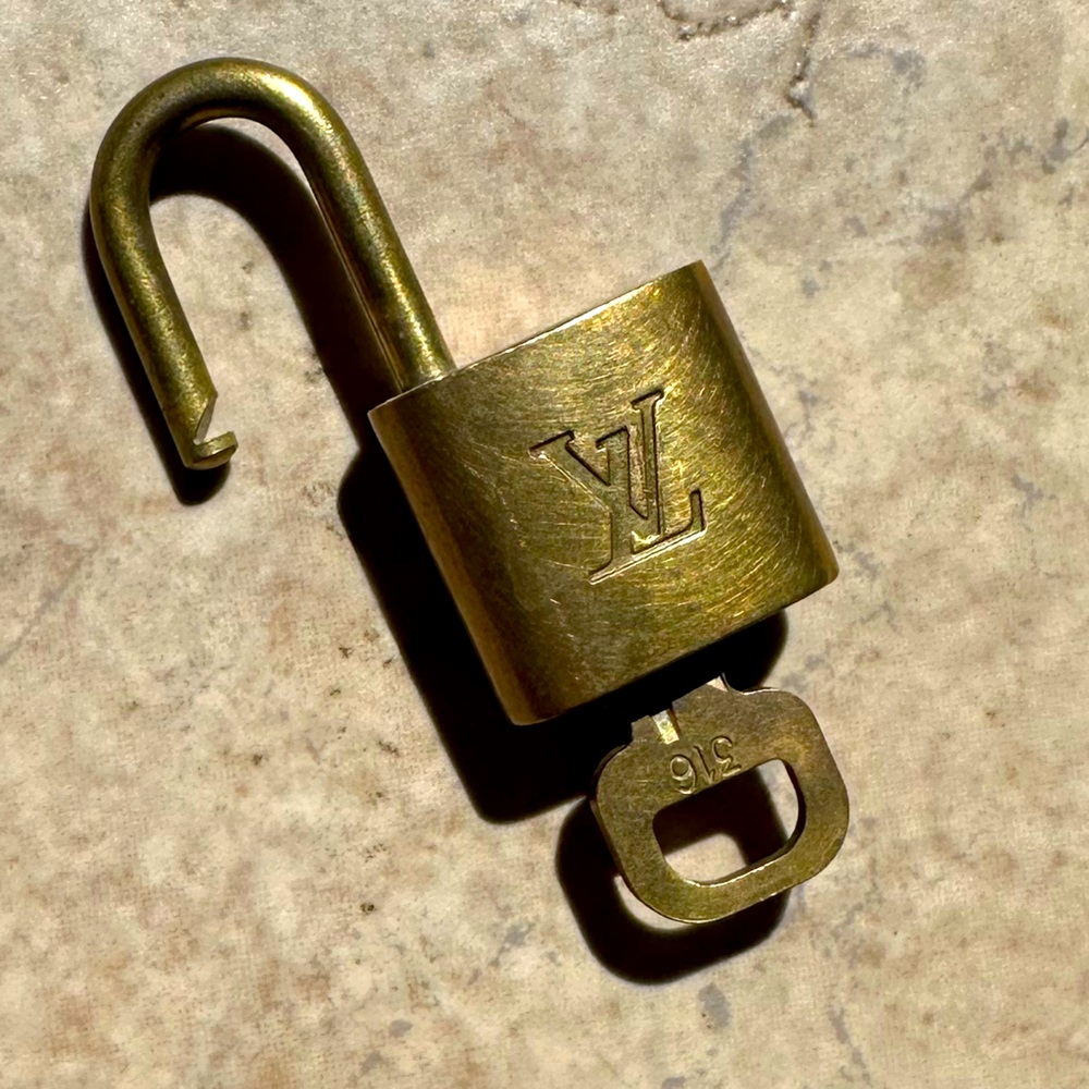 Louis Vuitton gold brass lock and key